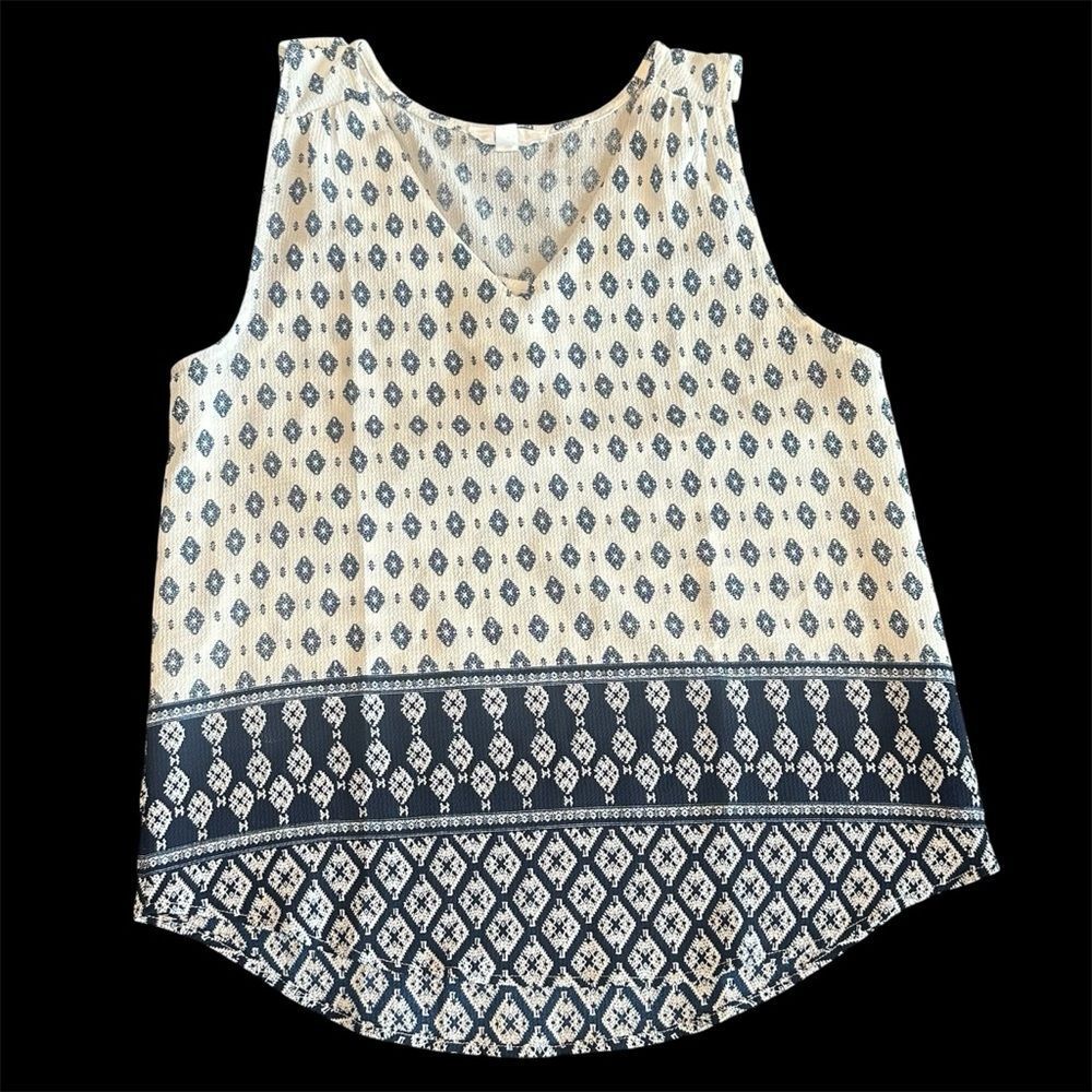 Mine Navy and White Sleeveless Top Small